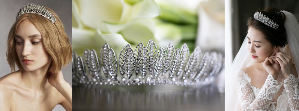 Crystal feathered tiara